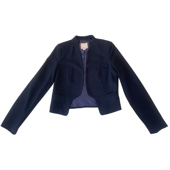 Aryn K Navy Blue Tuxedo Jacket Blazer Shoulder Pads - Size Women's Medium - Picture 1 of 8